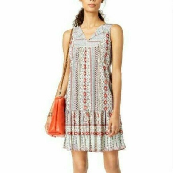 Style & Co Women’s V neck tile Dress Size Large - Picture 1 of 8